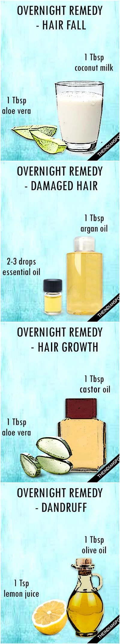 Treat hair problems overnight with natural remedies