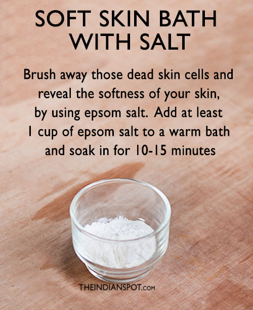 Soft skin bath with salt