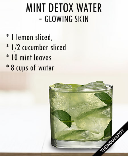 Cucumber, mint and Lemon Detox cleansing water: 