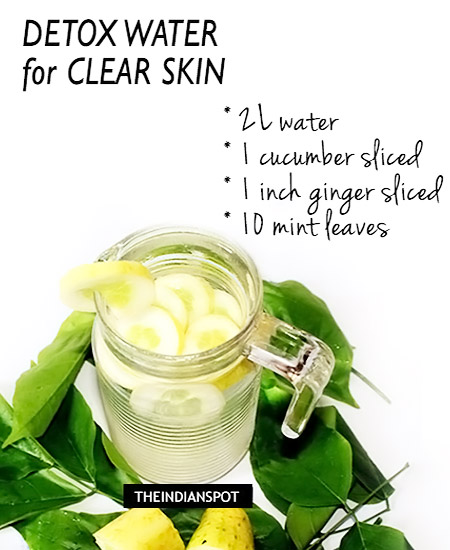Ginger detox water for clear skin:
