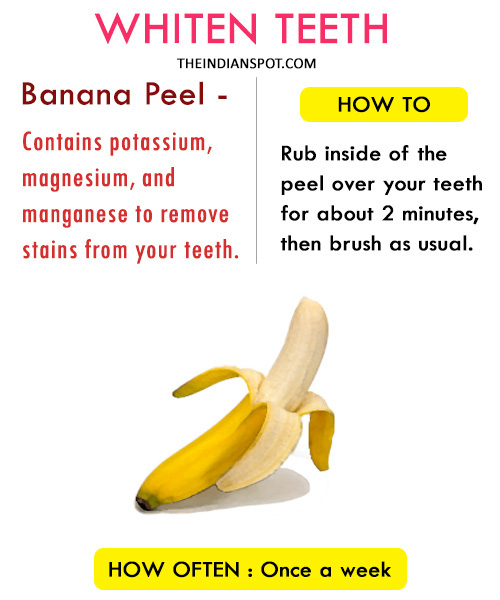 Whiten teeth with Banana Peel