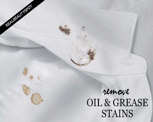 Remove oil or grease stains and food spots from clothes