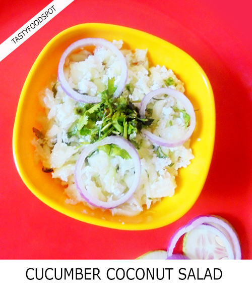Tasty and Crunchy Cucumber Coconut Salad
