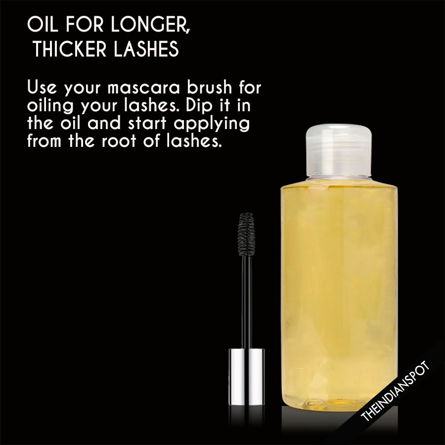 Oil your lashes generously: