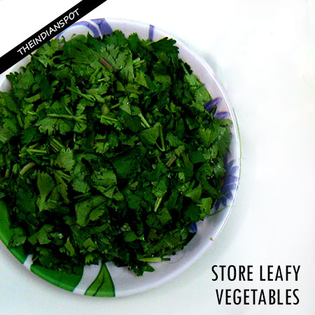 How to store leafy vegetables to keep them fresh?