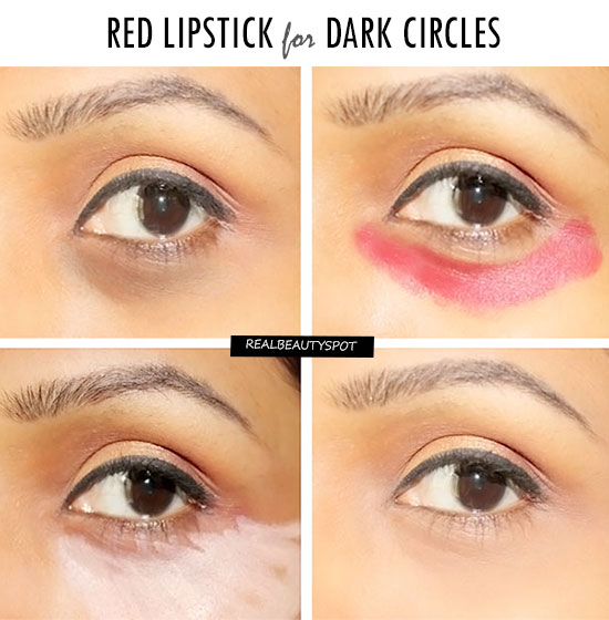 How To Cover Dark Circles With A Red lipstick