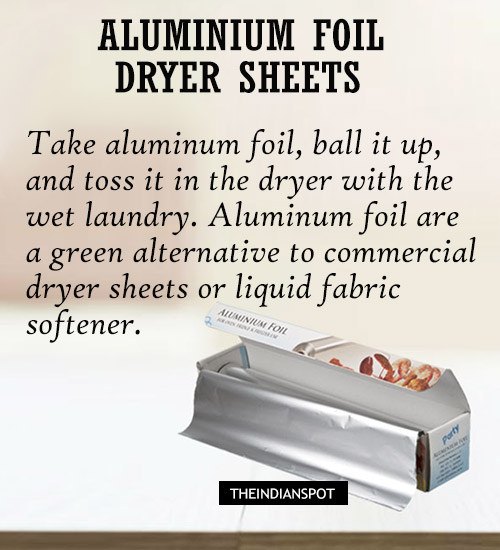Aluminum foil Dryer sheets: 
