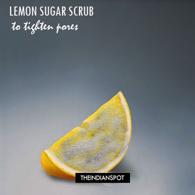 Lemon And Sugar Facial Scrub to tighten pores
