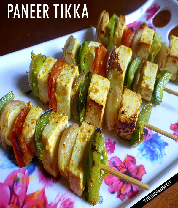 Easy paneer tikka recipe : Grilled chunky cottage cheese