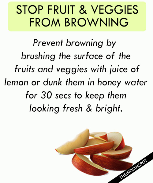 Prevent Fruits and veggies from Turning Brown