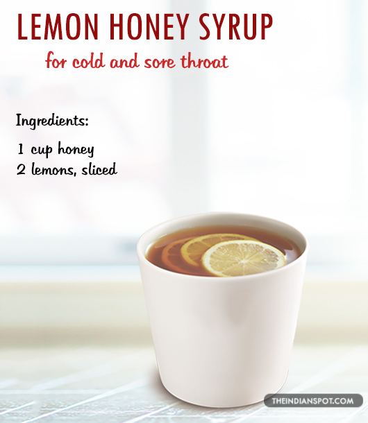 COLD AND SORE THROAT LEMON HONEY SYRUP