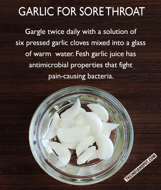 Garlic remedy for sore throat