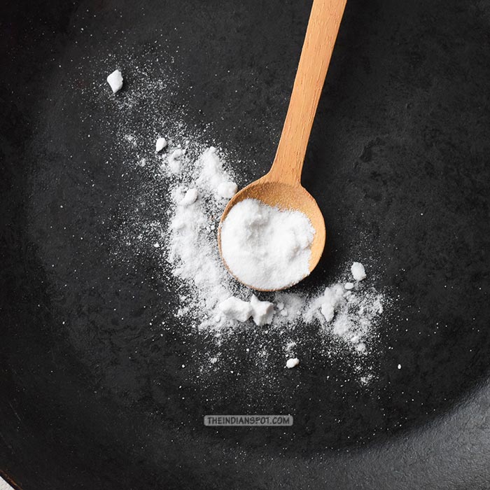 CLEAN BURNED OFF MILK PAN WITH BAKING SODA
