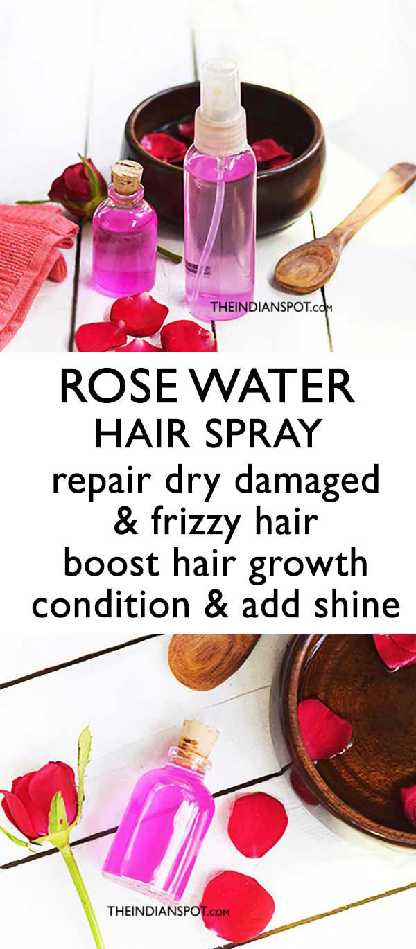 ROSE WATER HAIR SPRAY FOR DRY, DAMAGED AND FRIZZY HAIR