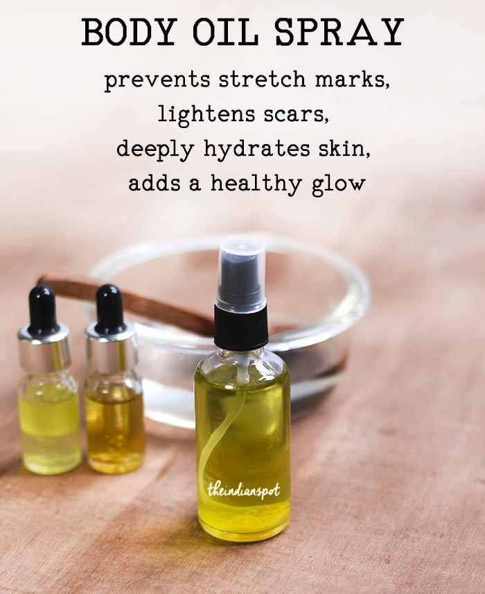 DIY Body Oil Spray for silky smooth and glowing skin