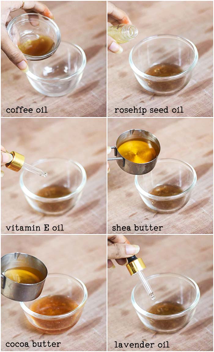 DIY natural coffee eye cream for dark circles and fine lines