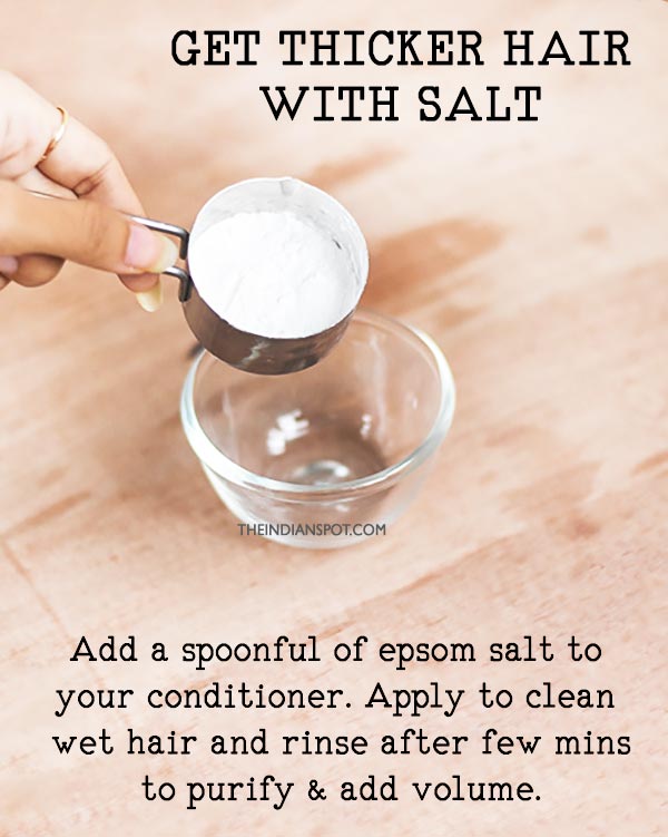 Get Thicker hair with salt conditioner