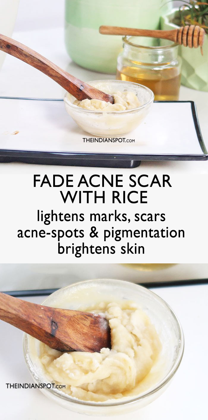 Fade acne scar with rice